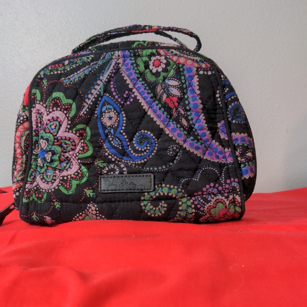 Vera Bradley Black and Pink Cosmetic Case with Floral Design